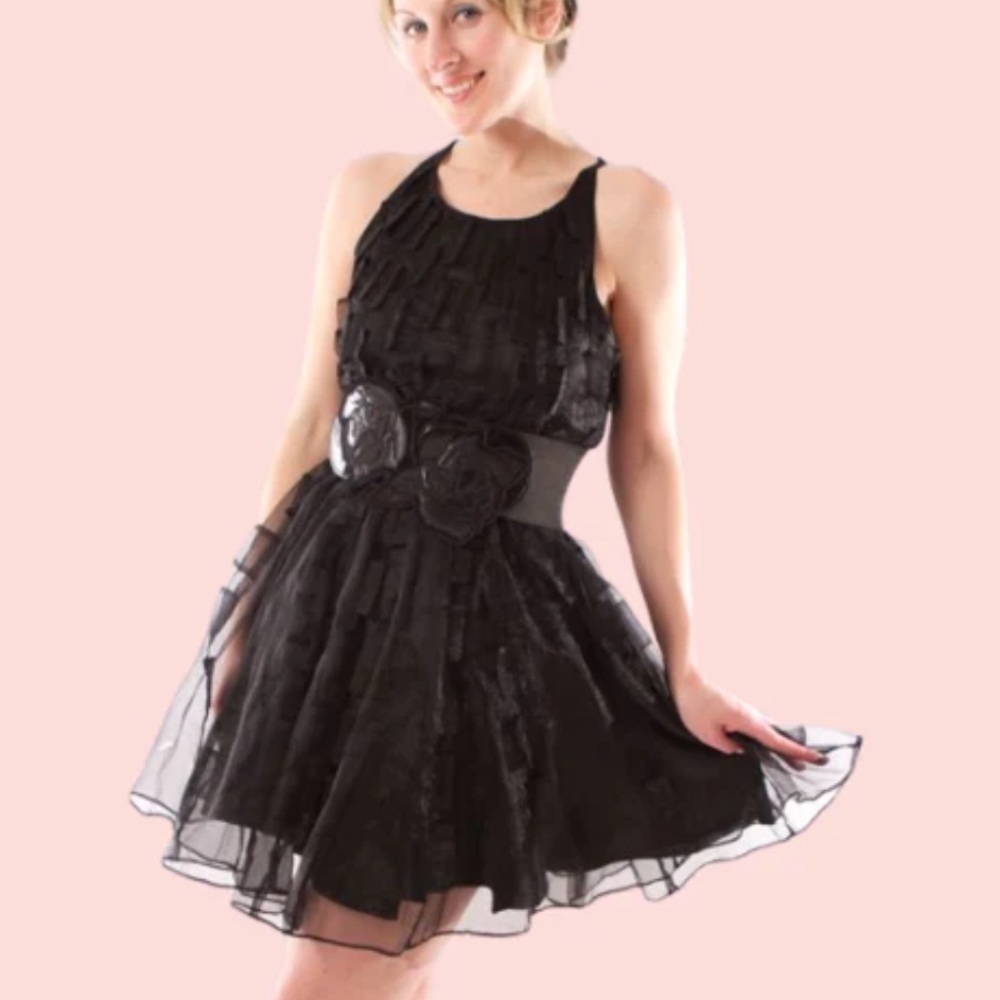 Ryu‎ Ballerina Black Mini Dress Size L Fairy Whimsigoth